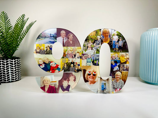 Acrylic Photo Number Collage, Birthday Gift, Photo Gift, Personalised gift,