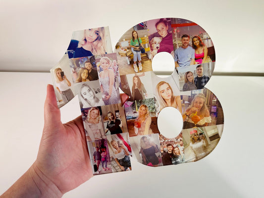 Acrylic Photo Number Collage, Birthday Gift, Photo Gift, Personalised gift,