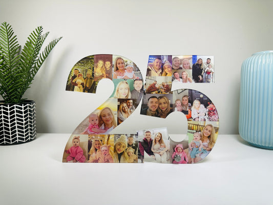 Acrylic Photo Number Collage, Birthday Gift, Photo Gift, Personalised gift,