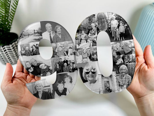 Acrylic Photo Number Collage, Birthday Gift, Photo Gift, Personalised gift,