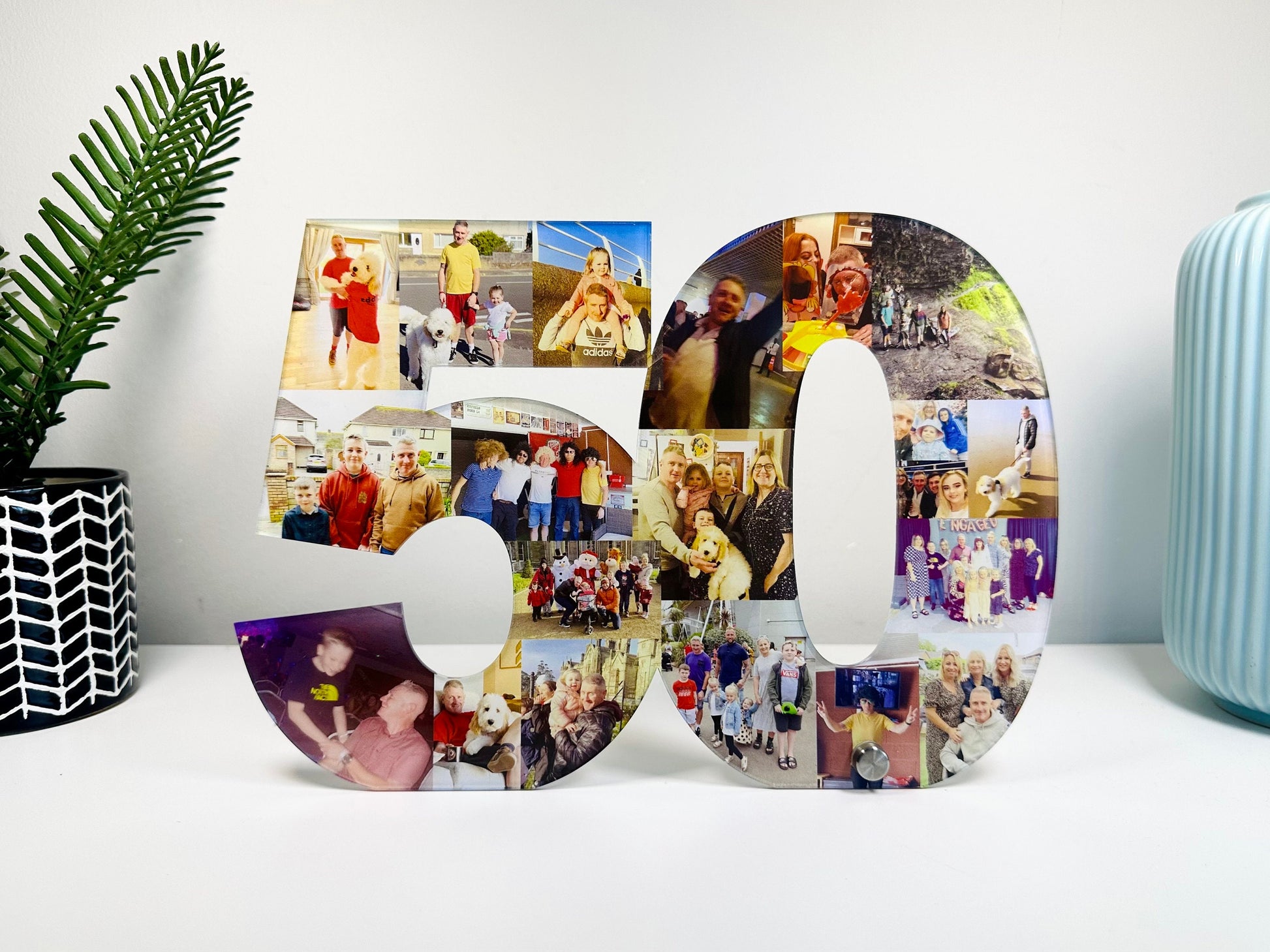 Double Photo Number, Photo Collage, Birthday Gift, Photo Gift, Photo letter, Personalised gift,