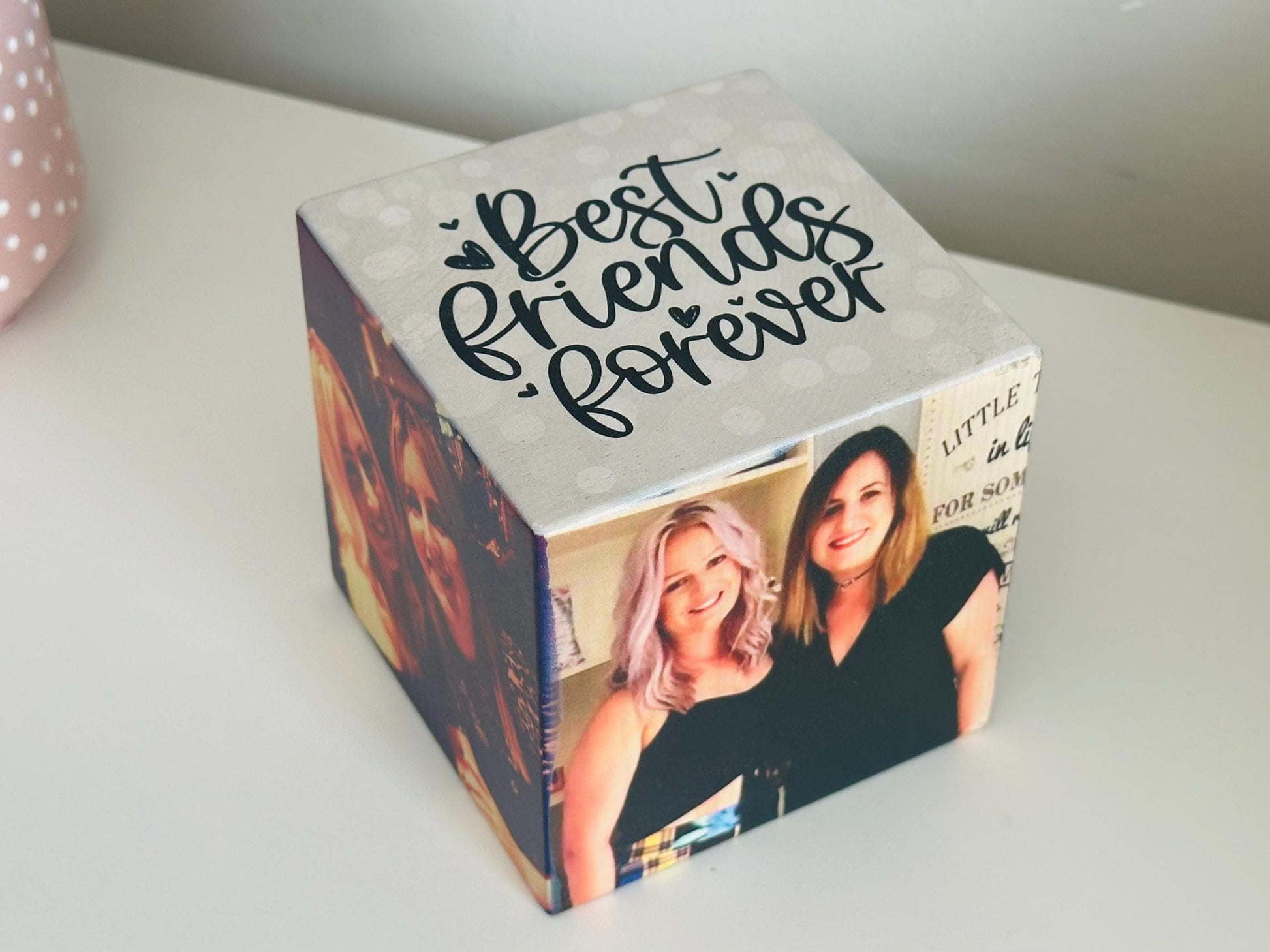 Best Friends Forever Photo Cube, Photo Block - Photo Gift Idea, wooden photo block, photo keepsake, wooden block, handmade gift, photo gift,