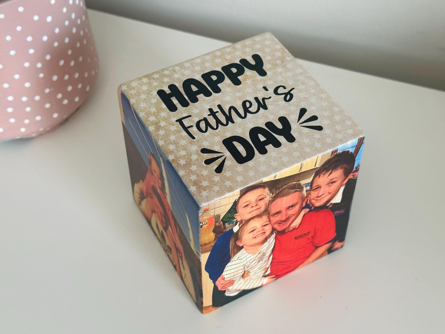Happy Father’s Day Photo Cube, Photo Block - Photo Gift Idea, wooden photo block, photo keepsake, wooden block, handmade gift, photo gift,