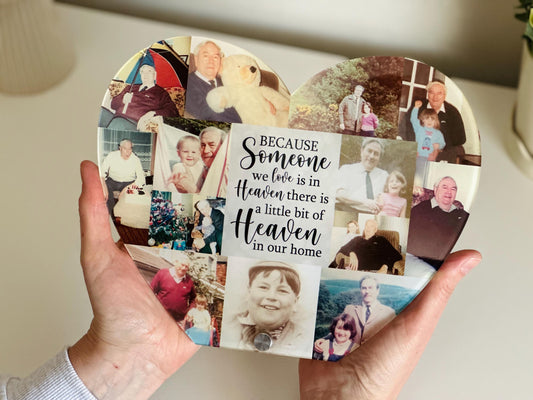 Someone in Heaven Photo Heart, Photo Collage, Heart Collage, Photo Gift, Personalised gift,