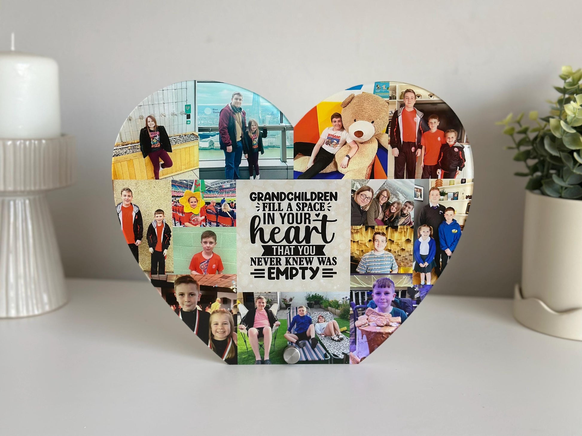 20cm Photo Heart, Photo Collage, Heart Collage, Photo Gift, Personalised gift, Grandchild, Grandparent Gift