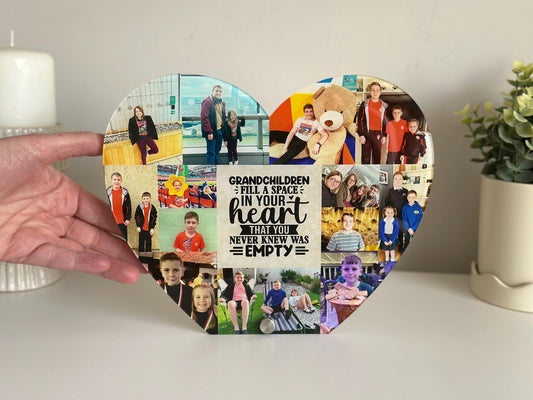 20cm Photo Heart, Photo Collage, Heart Collage, Photo Gift, Personalised gift, Grandchild, Grandparent Gift