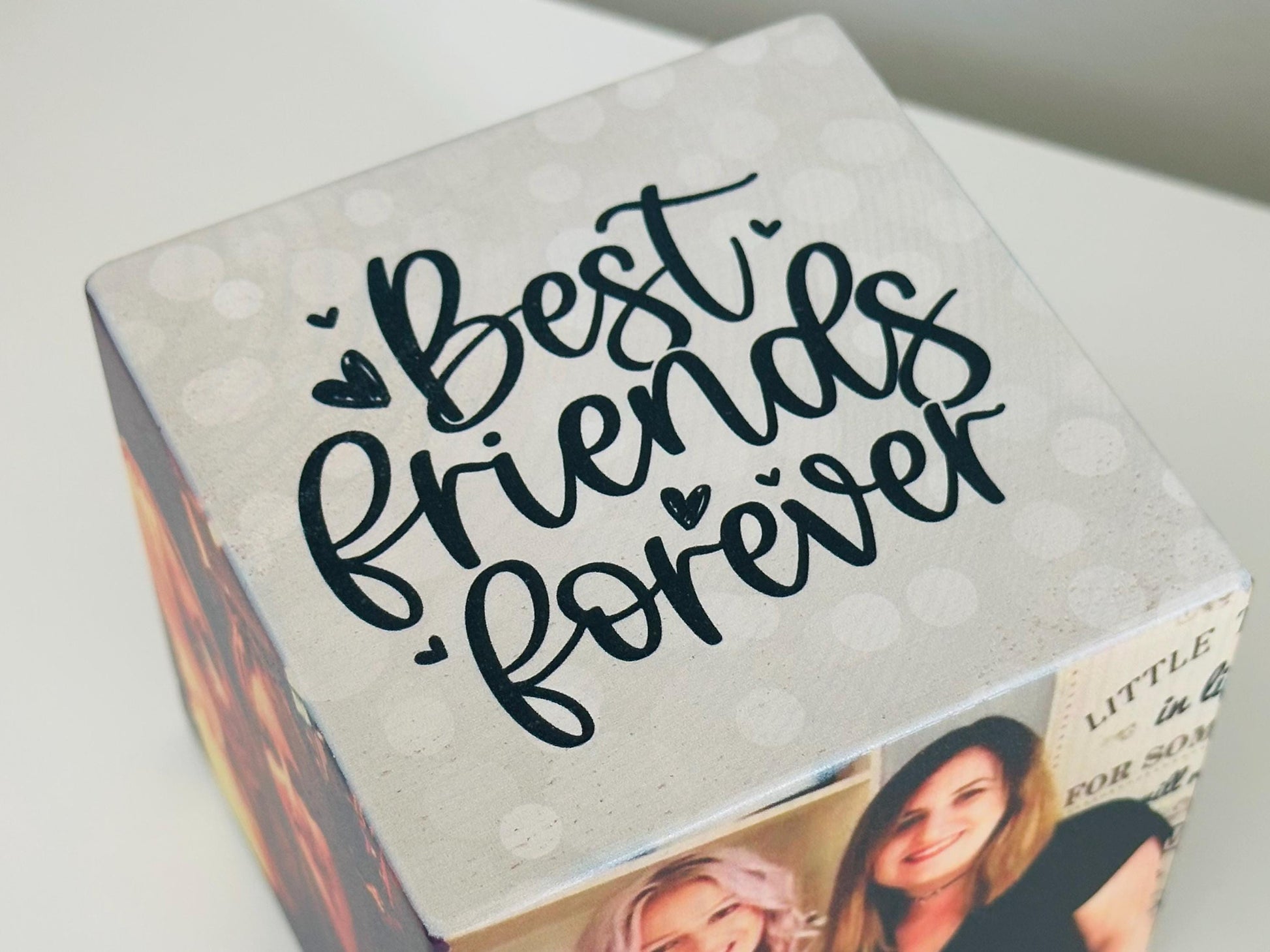 Best Friends Forever Photo Cube, Photo Block - Photo Gift Idea, wooden photo block, photo keepsake, wooden block, handmade gift, photo gift,