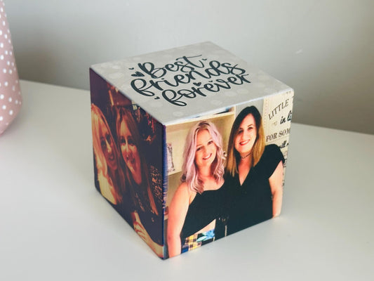 Best Friends Forever Photo Cube, Photo Block - Photo Gift Idea, wooden photo block, photo keepsake, wooden block, handmade gift, photo gift,