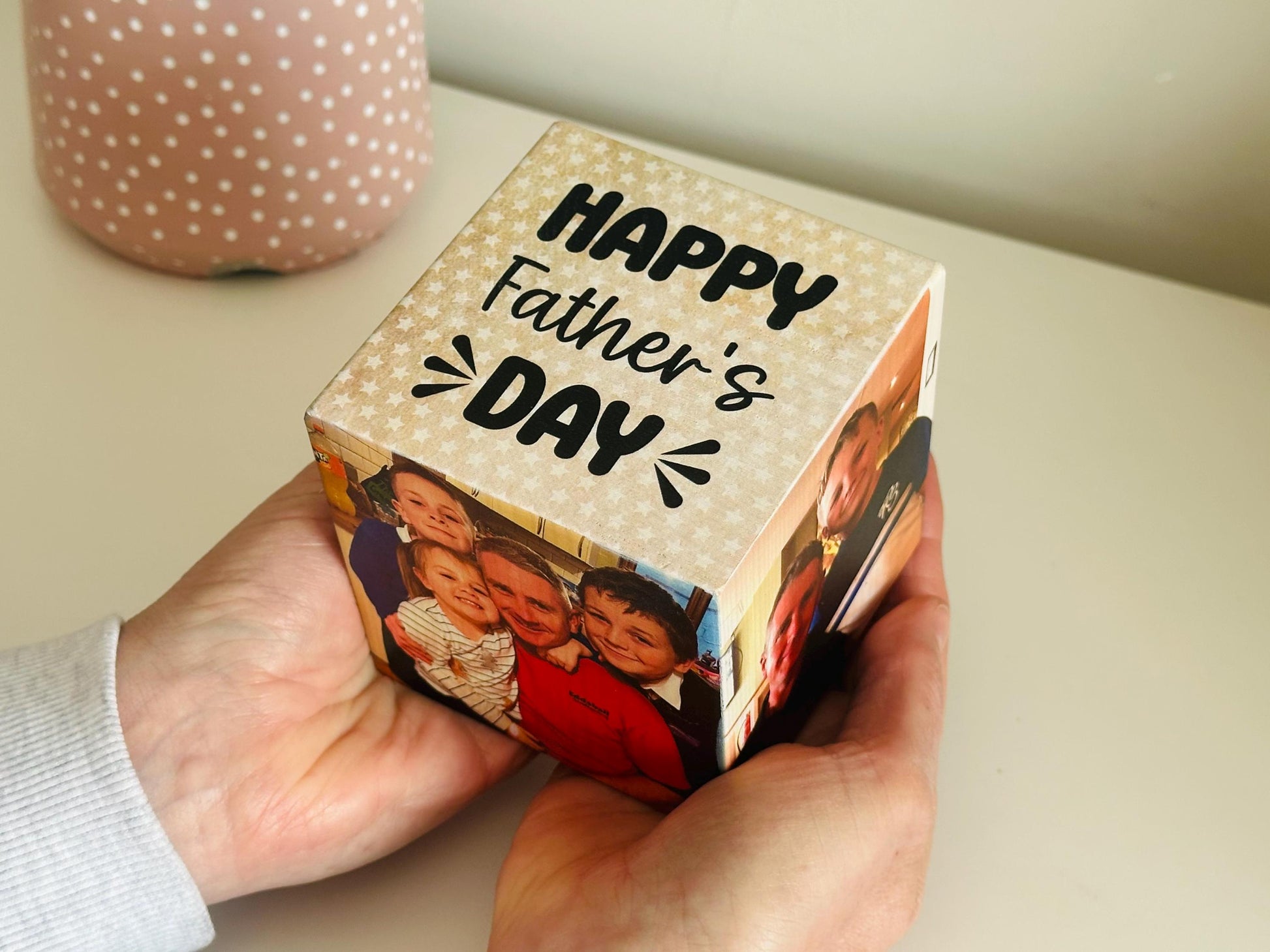 Happy Father’s Day Photo Cube, Photo Block - Photo Gift Idea, wooden photo block, photo keepsake, wooden block, handmade gift, photo gift,
