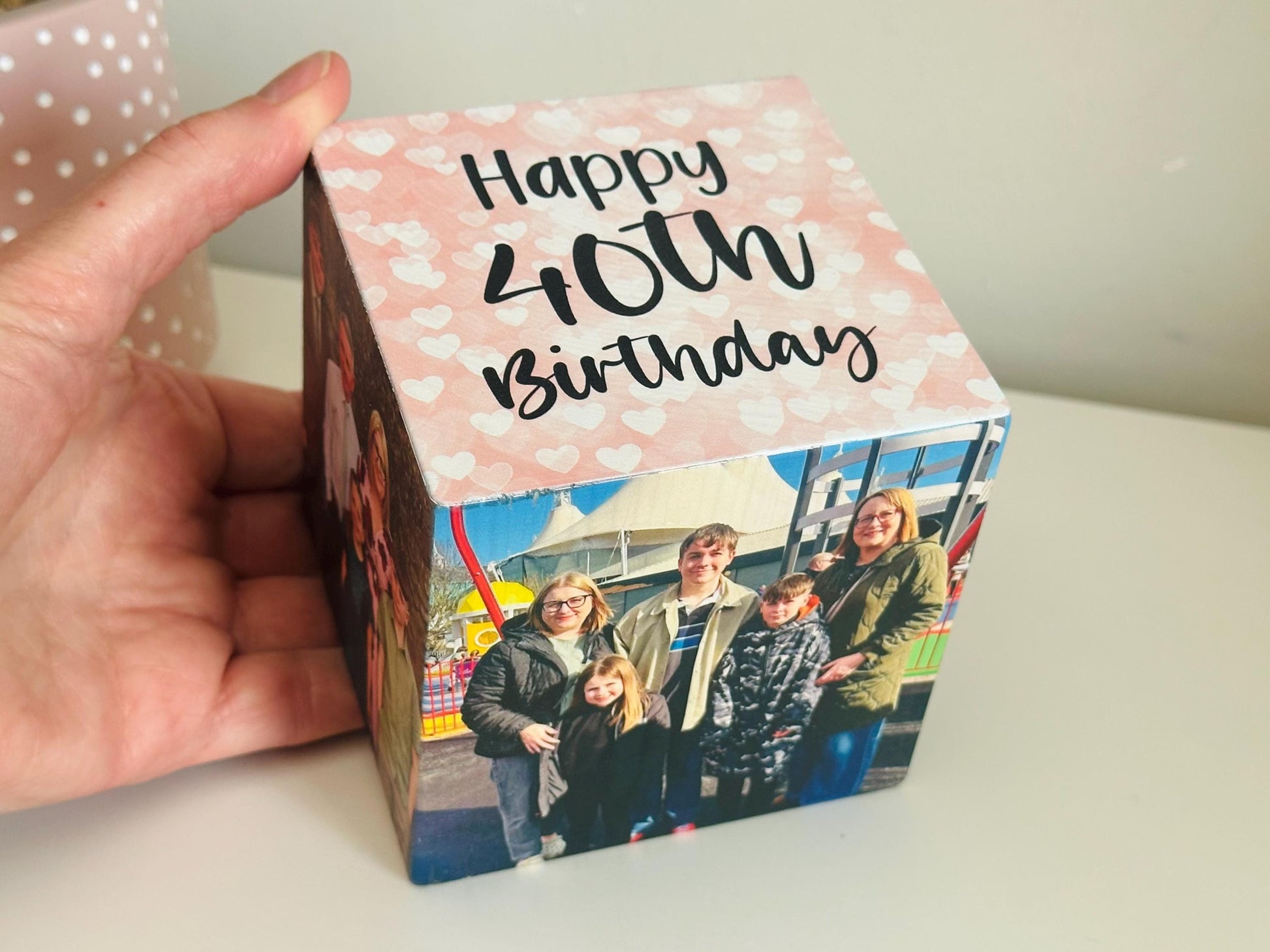 Happy birthday Photo Cube, Photo Block - Photo Gift Idea, wooden photo block, photo keepsake, wooden block, handmade gift, photo gift,