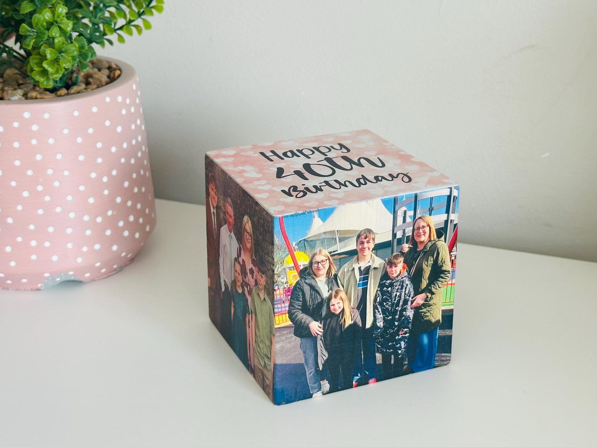 Happy birthday Photo Cube, Photo Block - Photo Gift Idea, wooden photo block, photo keepsake, wooden block, handmade gift, photo gift,